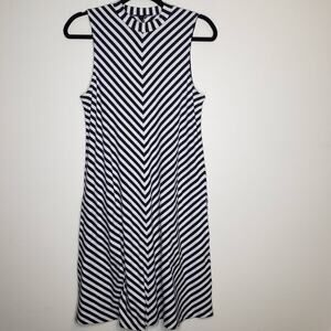 J. Crew| Chevron Striped High Neck Swing Dress